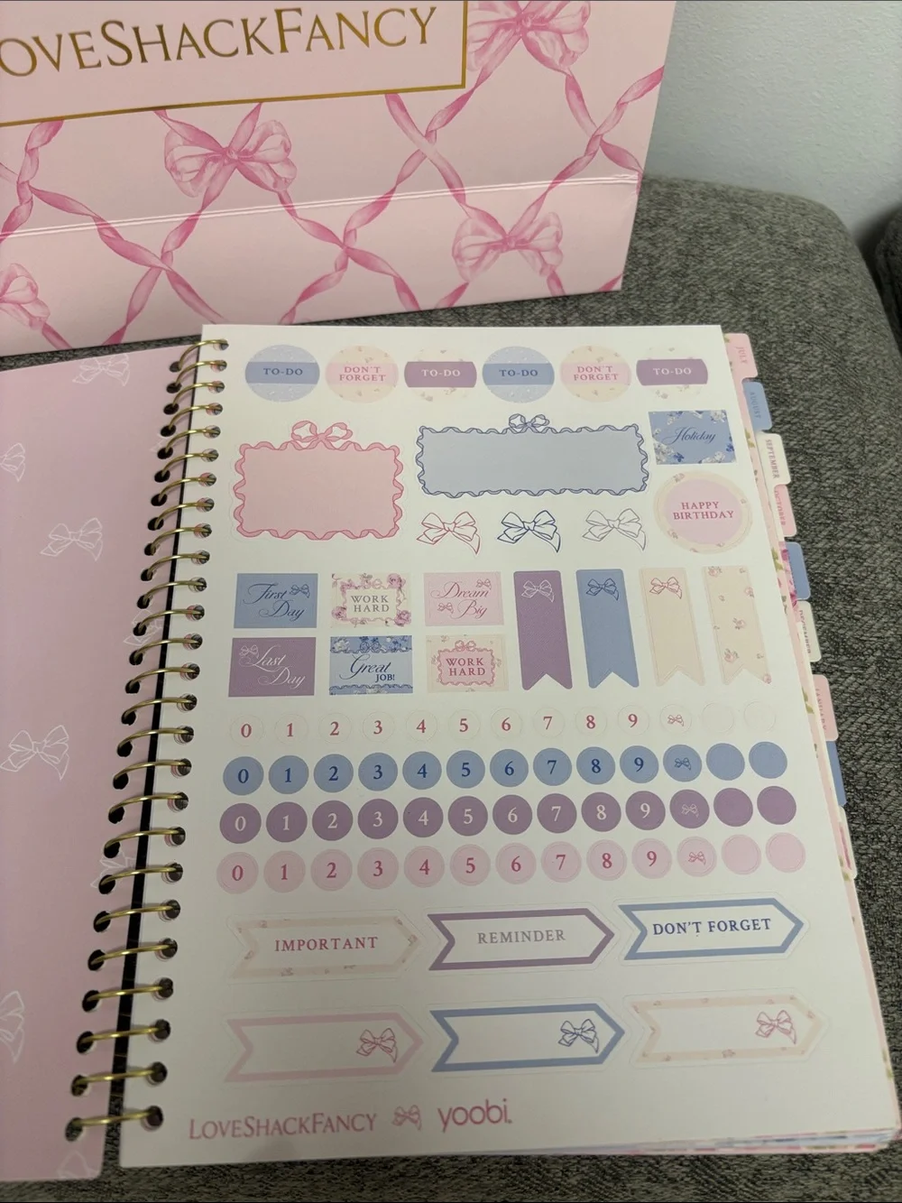 LoveShackFancy 2026-2027 Weekly/vinyl covers Monthly Planner - Pink w/gift bag